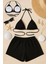 Kadın Siyah Şortlu Belden ve Boyundan Bağlamalı Bikini Takımı 1