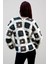 Anne Kuzusu Beyaz-Gri El Örgüsü Uzun Kollu Kadın Hırka 6