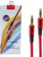 PM-3777 3.5 mm Erkek/erkek Kırmızı Stereo Aux Kablo 2