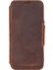 Apple iPhone 16 Pro Uyumlu, Hakiki Deri, El Yapımı, Cüzdanlı Kılıf, Antik Kahve 3
