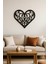Desenli Kalp Figürlü Metal Tablo | Romantik Duvar Dekoru 1