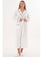 Mecit 6309 Ekru Kadın Uzun Sabahlık 2