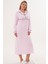 Mecit 6335 Pembe Kadın Sabahlık Gecelik Pijama 4'lü Set 4