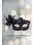Çiçek Figürlü Siyah Şık Venedik Maskesi 2