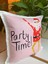 Party Time Yazılı Yılbaşı Temalı Çift Taraflı Süet Kırlent Kılıfı - 43X43CM - Yılbaşı Kırlent Kılıfı 3