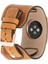 Apple Watch Uyumlu Deri Kordon 42-44-45MM Cuff G19 Taba 2