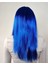 Mavi Renk Uzun Parti Peruğu 3
