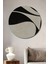 Soyut Sanat Dalgalı Çizgiler Dekoratif Ahşap Mdf Tablo Yuvarlak Tablo 1