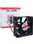 CF-241 DC12V 80X80X25MM Aksiyel Fan - 20CM Siyah-Kırmızı Güç Kablolu 4