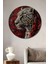Leopar Kırmızı Desenli Dekoratif Ahşap Mdf Ev/işyeri Duvar Tablo Yuvarlak Ev/işyeri Duvar Tablo 1