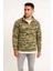 Mdb Erkek Yarım Fermuarlı Desenli Polar Weat – Haki Kamuflaj Yakalı, Uzun Kollu, Oversize Rahat Kalıp Haki 1