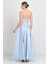 Kadın Straplez Uzun Abiye Elbise 6068 Bebe Mavisi 5