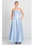 Kadın Straplez Uzun Abiye Elbise 6068 Bebe Mavisi 1