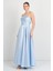 Kadın Straplez Uzun Abiye Elbise 6068 Bebe Mavisi 2