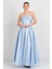 Kadın Straplez Uzun Abiye Elbise 6068 Bebe Mavisi 4
