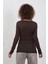 Kahve Kayık Yaka Modal Kaşmir Bluz 3
