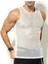 Sıfır Kol Fileli Fitness Body Gym Body Sporcu Uzun Sıfır Fileli Fitness Body Beyaz 1