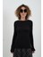 Siyah Kayık Yaka Modal Kaşmir Bluz 3