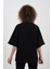 Siyah Kısa Kollu Oversize Tshirt Dikiş Detaylı Pantolon Takım 3
