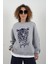 Kaplan Baskılı Tshirt Detaylı Oversize Sweatshirt 1