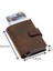 Hakiki Eskitme Deri Mekanizmalı, Kağıt Para Bölmeli ve Patlı Unisex Cüzdan Kartlık-G6 Kahve 1