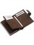 Hakiki Eskitme Deri Mekanizmalı, Kağıt Para Bölmeli ve Patlı Unisex Cüzdan Kartlık-G6 Kahve 3