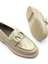 Vellagio Ekru Rugan Hakiki Deri Kadın Loafer 4