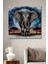 Fil ve Ay Manzaralı Dekoratif Ahşap Mdf Ev/işyeri Duvar Tablo Dikdörtgen Ev/işyeri Duvar Tablo 1