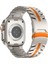 Apple Watch Series 10 46MM/ULTRA 2 Ultra 49MM/SERIES 9 8 7 45MM/SE (2023) Se (2022) Se 6 5 4 44MM/3 2 1 42MM Için Metal Saat Kayışı - Titanyum + Turuncu (Yurt Dışından) 1
