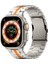 Apple Watch Series 10 46MM/ULTRA 2 Ultra 49MM/SERIES 9 8 7 45MM/SE (2023) Se (2022) Se 6 5 4 44MM/3 2 1 42MM Için Metal Saat Kayışı - Titanyum + Turuncu (Yurt Dışından) 2