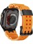Apple Watch Series 10 46MM/ULTRA 2 Ultra 49MM/9 8 7 45MM/SE (2023) Se (2022) Se 6 5 4 44MM/3 2 1 42MM Siyah Tokalı Silikon Kayış - Turuncu (Yurt Dışından) 1
