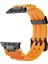 Apple Watch Series 10 46MM/ULTRA 2 Ultra 49MM/9 8 7 45MM/SE (2023) Se (2022) Se 6 5 4 44MM/3 2 1 42MM Siyah Tokalı Silikon Kayış - Turuncu (Yurt Dışından) 5