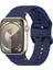 Apple Watch Series 10 46MM/ULTRA 2 Ultra 49MM/SERIES 9 8 7 45MM/SE (2023) Se (2022) Se 6 5 4 44MM/3 2 1 42MM Için Silikon Kayış - Lacivert (Yurt Dışından) 3