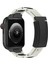 Apple Watch Series 10 42MM/9 8 7 41MM/SE (2023) Se (2022) Se 6 5 4 40MM/3 2 1 38MM Paslanmaz Çelik + Ka Kayış - Bej + Siyah Toka (Yurt Dışından) 1