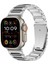 Apple Watch Series 10 42MM/9 8 7 41MM/SE (2023) Se (2022) Se 6 5 4 40MM/3 2 1 38MM Spor Saat Kayışı Çinko Alaşımlı Bilek Bandı-Gümüş+Siyah (Yurt Dışından) 2