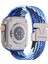Apple Watch Series 10 Ultra 9, 8, 7, Se, 6, 5, 4, 3, 2, 1, 46 Mm, 49 Mm, 45 Mm, 44 Mm, 42 mm Paraşüt Tokalı Naylon Saat Kayışı - Renkli Mavi (Yurt Dışından) 1