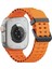 Apple Watch Series 10 46MM/ULTRA 2 Ultra 49MM/SERIES 9 8 7 45MM/SE (2023) Se (2022) Se 6 5 4 44MM/3 2 1 42MM Için Silikon Kayış - Turuncu (Yurt Dışından) 1