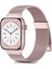 Apple Watch Series 10 42MM/9 8 7 41MM/SE (2023) Se (2022) Se 6 5 4 40MM/3 2 1 38MM Metal Kayışlı Saat Kayışı - Gül Pembesi (Yurt Dışından) 2