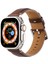 Apple Watch Series 10 46MM/ULTRA 2 Ultra 49MM/9 8 7 45MM/SE (2023) Se (2022) Se 6 5 4 44MM/3 2 1 42MM Saat Kayışı - Çılgın At Dokulu Kahve (Yurt Dışından) 5