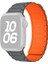 Apple Watch Series 10 Ultra 9 8 7 Se 6 5 4 3 2 1 46MM 49MM 45MM 44MM 42MM Üç Boncuk Tasarımlı Manyetik Silikon Saat Kayışı - Gri/turuncu (Yurt Dışından) 1