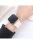 Apple Watch Series 10 Ultra 9 8 7 Se 6 5 4 3 2 1 46MM 49MM 45MM 44MM 42MM Üç Boncuk Tasarımlı Pembe Manyetik Silikon Saat Kayışı (Yurt Dışından) 5