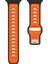 Apple Watch Series 10 42MM/9 8 7 41MM/SE (2023) Se (2022) Se 6 5 4 40MM/3 2 1 38MM Için Çift Renkli Silikon Kayış - Siyah + Turuncu (Yurt Dışından) 2