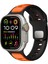 Apple Watch Series 10 42MM/9 8 7 41MM/SE (2023) Se (2022) Se 6 5 4 40MM/3 2 1 38MM Için Çift Renkli Silikon Kayış - Siyah + Turuncu (Yurt Dışından) 4