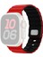 Apple Watch Series 10, 9, 8, 7, Se, 6, 5, 4, 3, 2, 1, 42 Mm, 41 Mm, 40 Mm, 38 mm Manyetik Hızlı Çıkarma Kayışı Için Silikon Bant - Kırmızı + Siyah (Yurt Dışından) 1