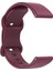 Evrensel 18 mm Düz Renkli Silikon Kayış Şeklinde Tokalı Akıllı Saat Kordonu - Şarap Kırmızısı (Yurt Dışından) 3