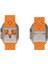Apple Watch Series 10 46MM/ULTRA 2/ultra 49MM/9 8 7 45MM/SE (2023) Se (2022) Se 6 5 4 44MM/3 2 1 42MM Için Içi Boş Silikon Kayış - Turuncu + Gümüş Toka (Yurt Dışından) 5