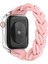 Apple Watch Series 10 46MM/ULTRA 2 Ultra 49MM/9 8 7 45MM/SE (2023) Se (2022) Se 6 5 4 44MM/3 2 1 42MM Için Elastik Dokuma Tasarım Saat Kayışı Yedek Saat Kayışı - Pembe (Yurt Dışından) 1