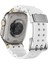 Apple Watch Series 10 46MM/ULTRA 2 Ultra 49MM/9 8 7 45MM/SE (2023) Se (2022) Se 6 5 4 44MM/3 2 1 42MM Için Gümüş Tokalı ve Bağlantılı Silikon Kayış - Beyaz (Yurt Dışından) 1