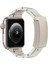 Apple Watch Series 10 42MM/9 8 7 41MM/SE (2023) Se (2022) Se 6 5 4 40MM/3 2 1 38MM Paslanmaz Çelik + Ka Kayış - Bej + Starlight Toka (Yurt Dışından) 1