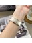 Apple Watch Series 10 42MM/9 8 7 41MM/SE (2023) Se (2022) Se 6 5 4 40MM/3 2 1 38MM Paslanmaz Çelik + Ka Kayış - Bej + Starlight Toka (Yurt Dışından) 3
